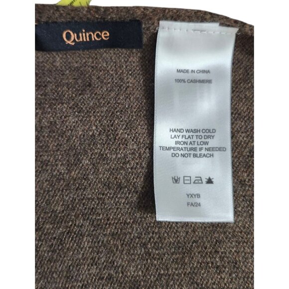 Quince 100% Cashmere Colorblock Scarf Wrap Shawl Soft Luxury Brown Gray White - Picture 5 of 10
